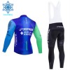 Completo Maglia ML + Pantaloncino con bretelle ML 2025 Decathlon Ag2r Winter Invernale Blu